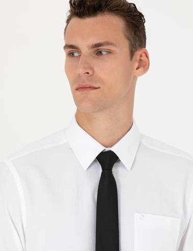 Beyaz Regular Fit Uzun Kollu Basic Gömlek