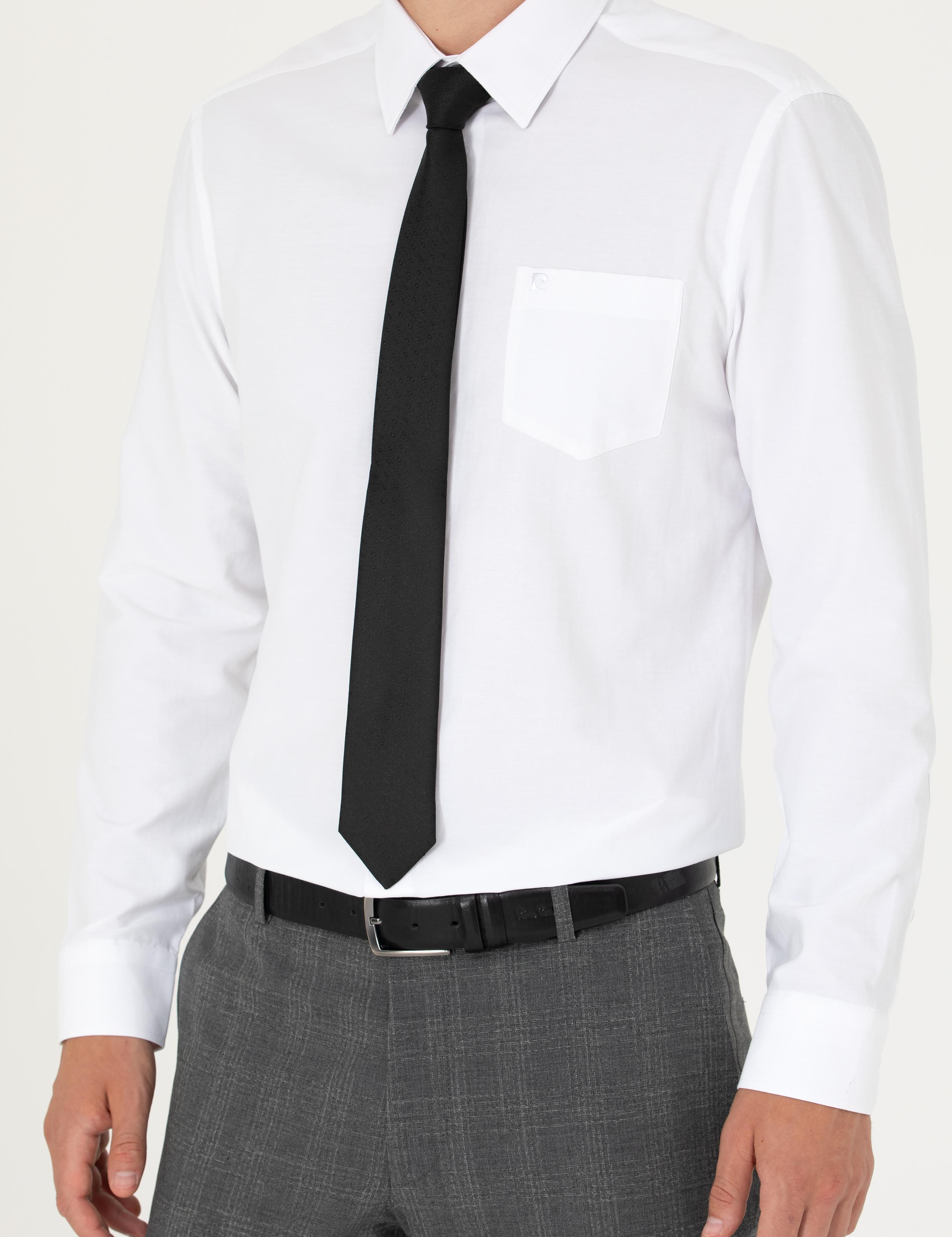 Beyaz Regular Fit Uzun Kollu Basic Gömlek