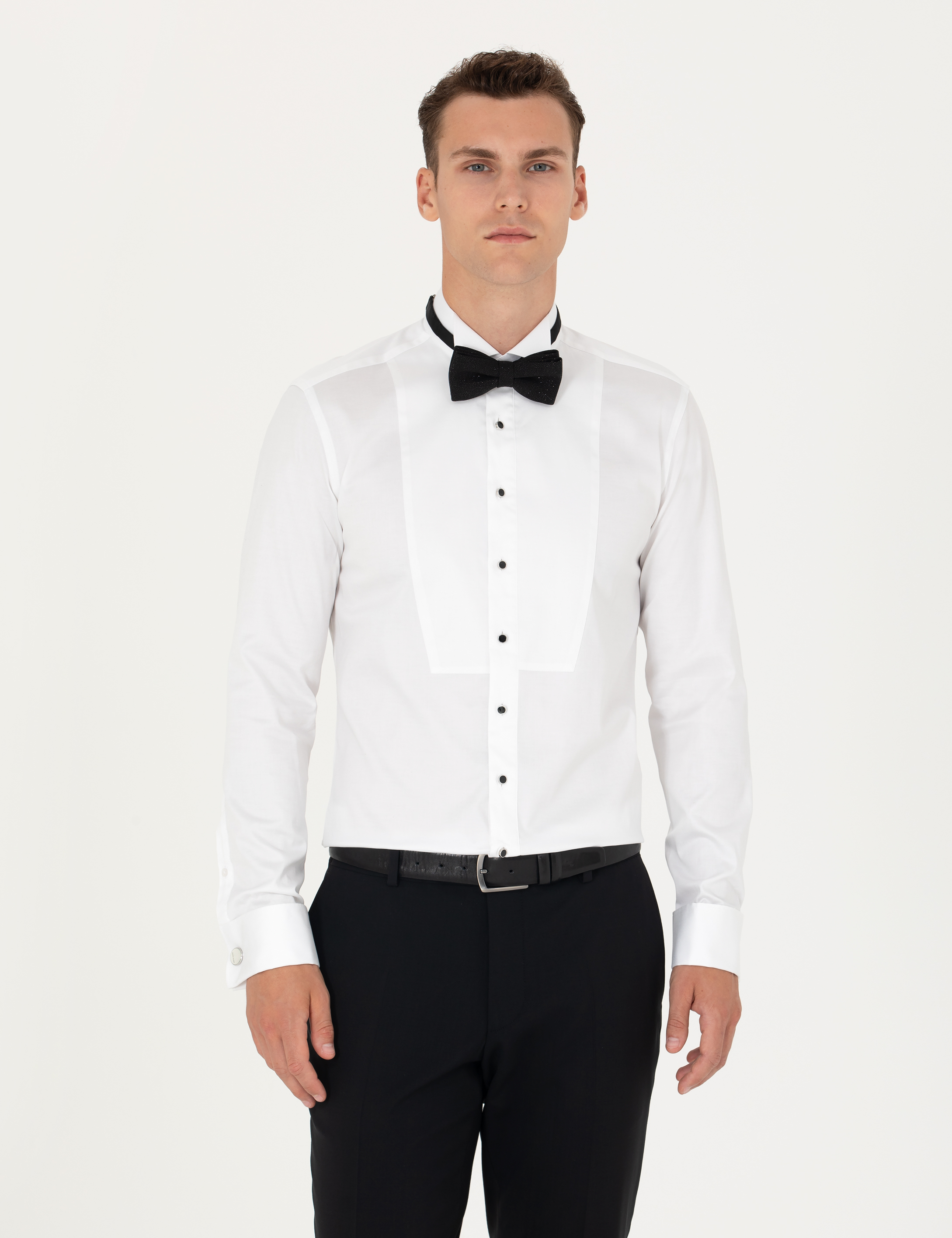 Pierre Cardin Beyaz Ekstra Slim Fit Smokin Gömlek görsel 3