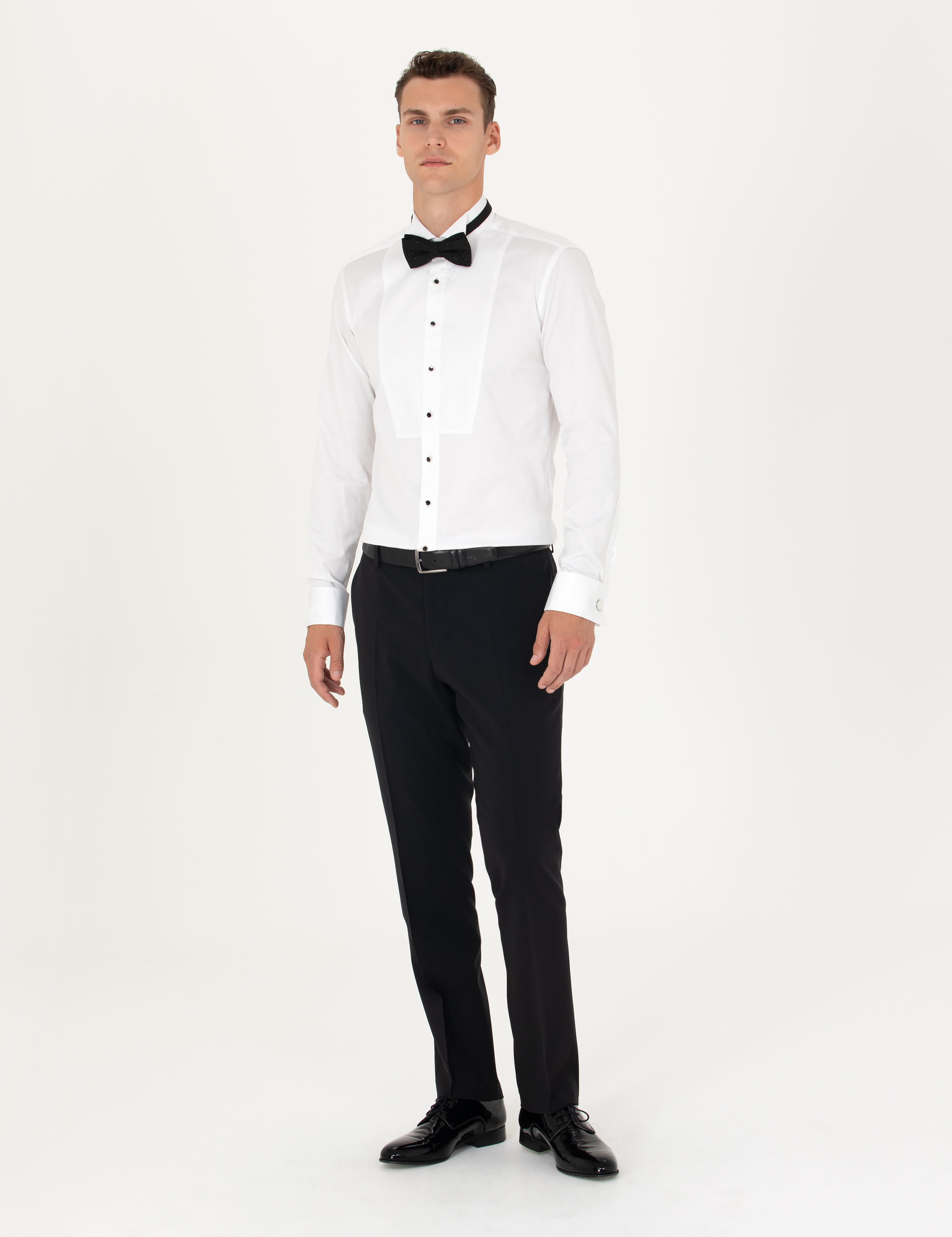 Pierre Cardin Beyaz Ekstra Slim Fit Smokin Gömlek görsel 4