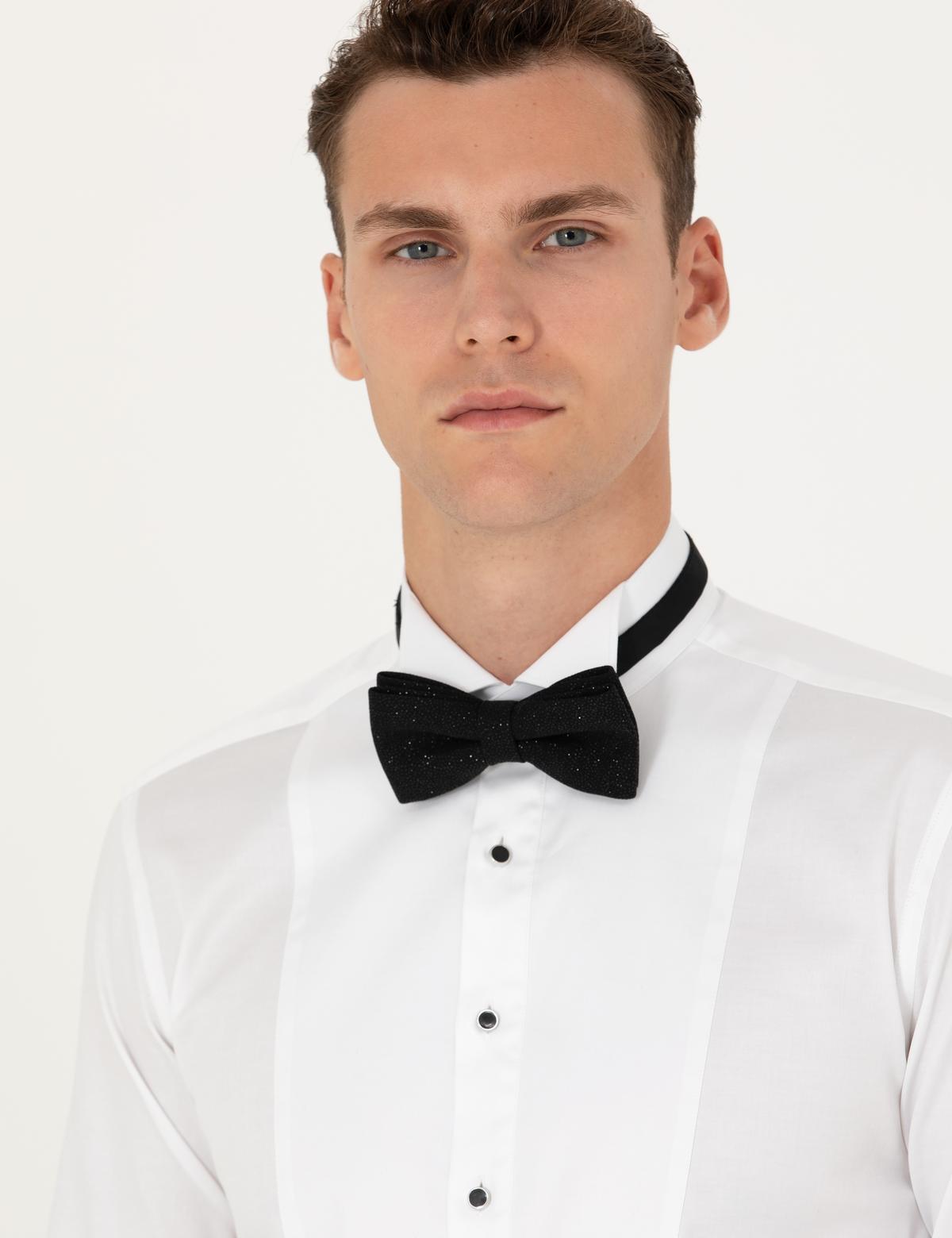 Beyaz Ex. Slim Fit Smokin Gömlek - 50268199006