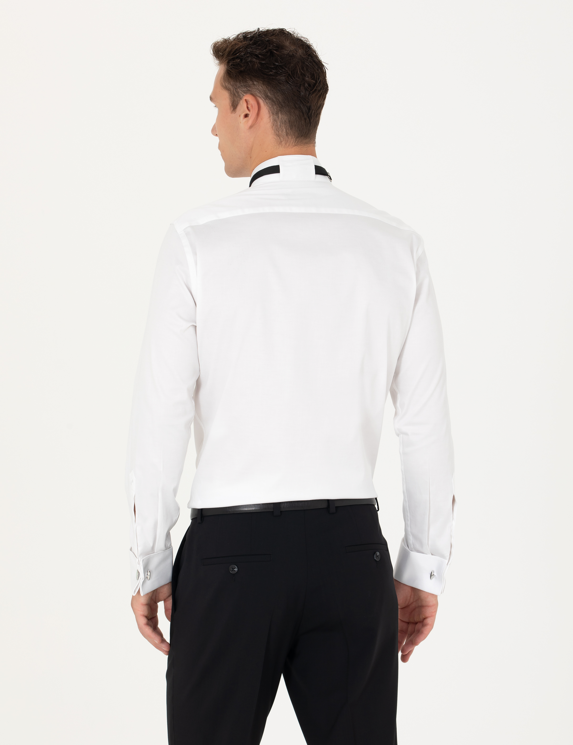 Pierre Cardin Beyaz Ekstra Slim Fit Smokin Gömlek görsel 5