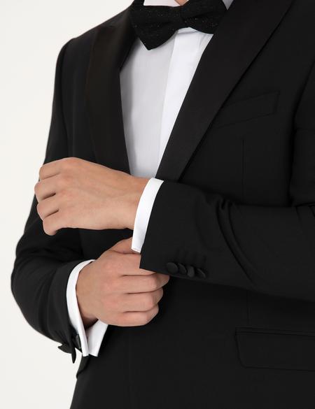 Siyah Ex. Slim Fit Yelekli Smokin - 50268905005