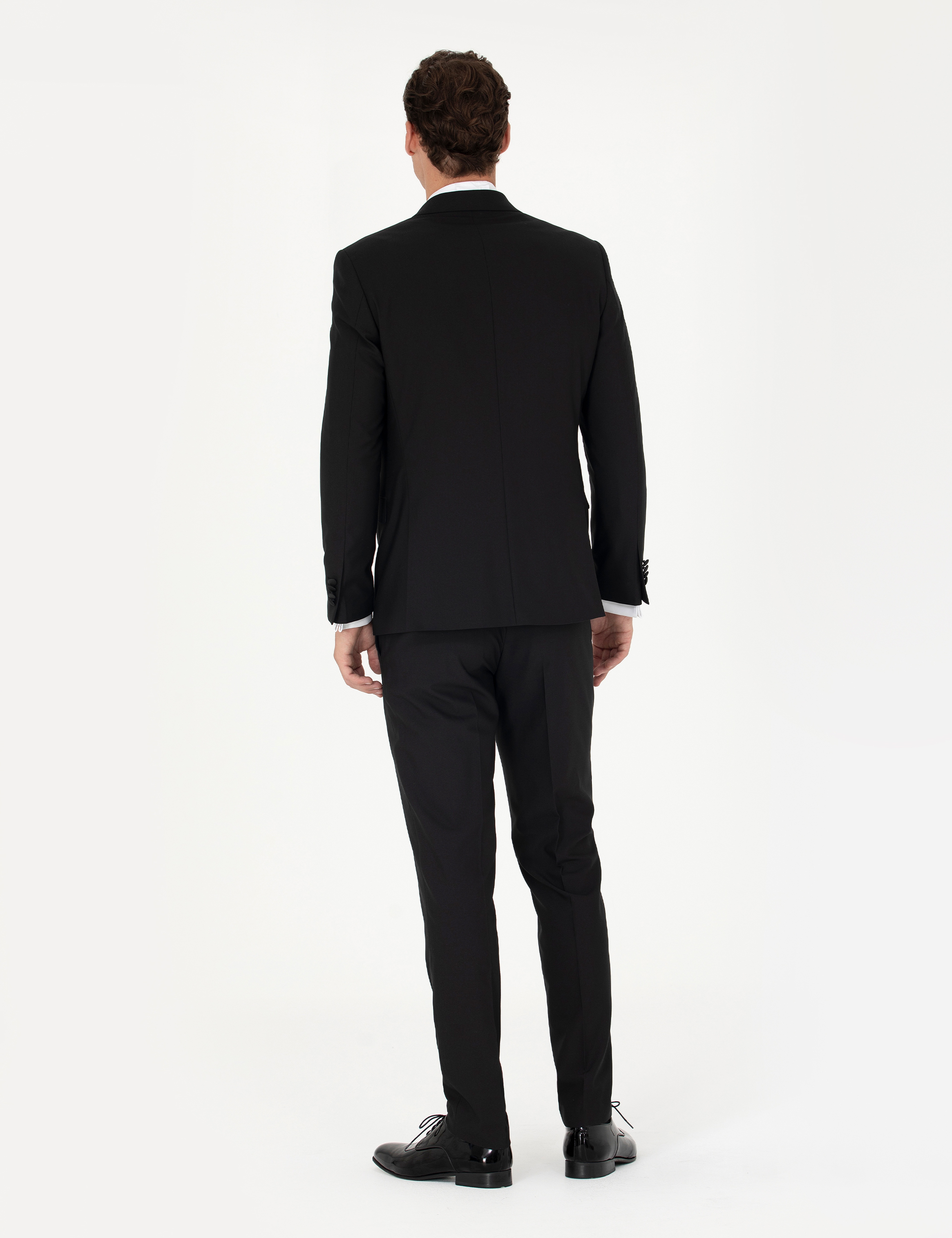 Siyah Ex. Slim Fit Yelekli Smokin - Image 5