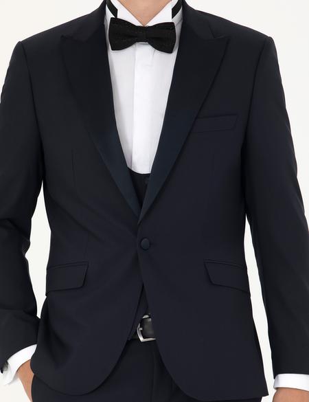 Lacivert Ex. Slim Fit Yelekli Smokin - 50268905044