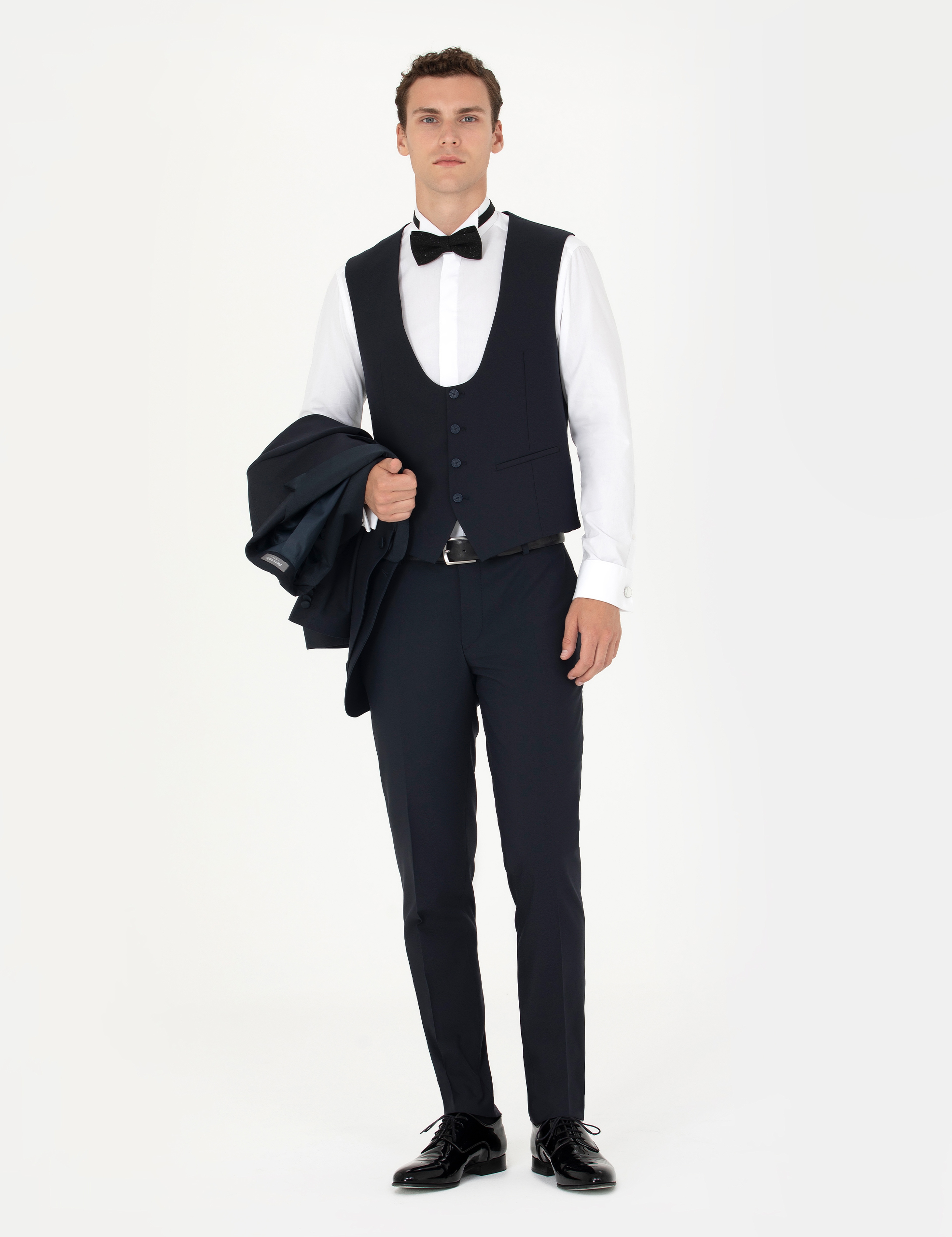 Lacivert Ex. Slim Fit Yelekli Smokin - Image 2