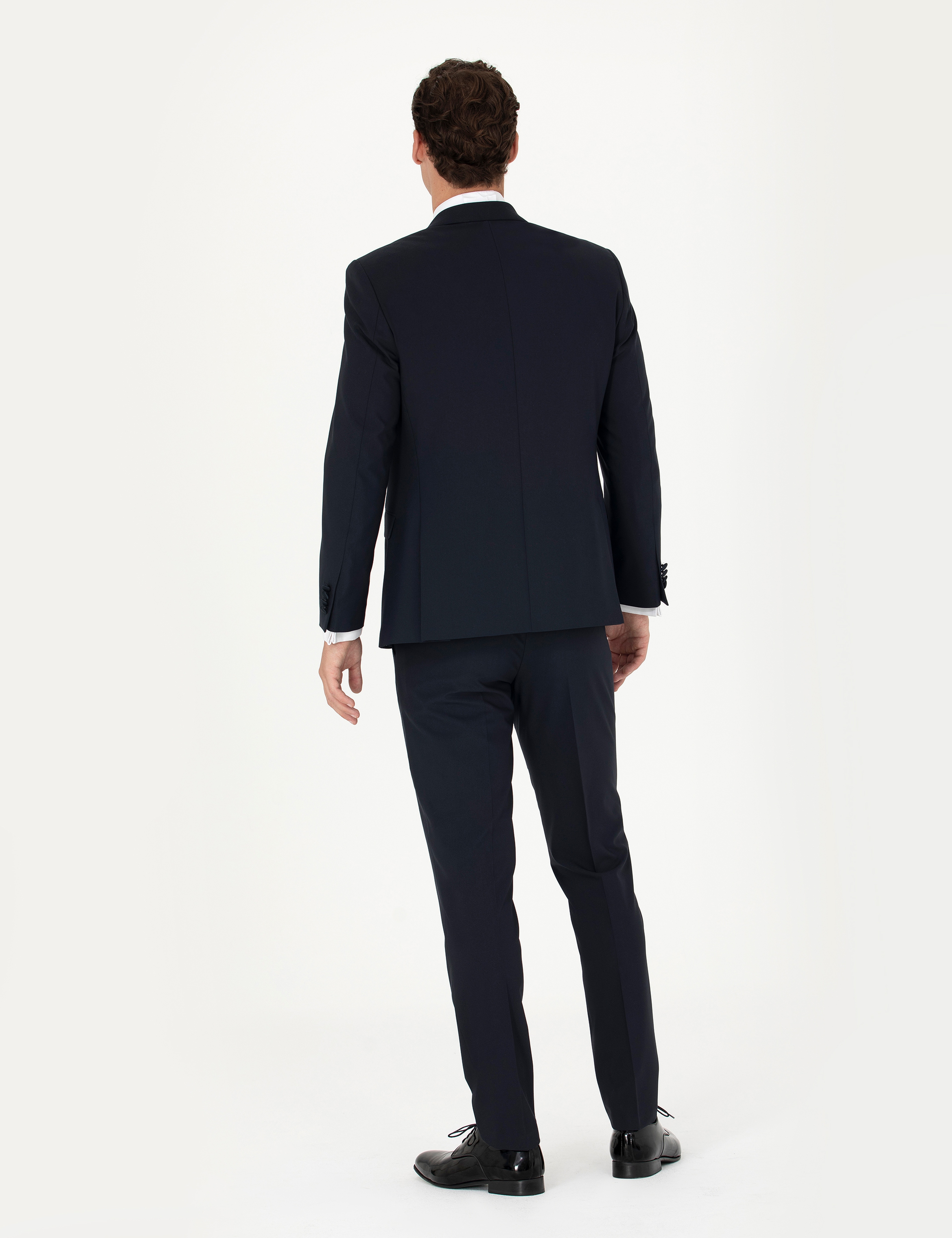 Lacivert Ex. Slim Fit Yelekli Smokin - Image 5