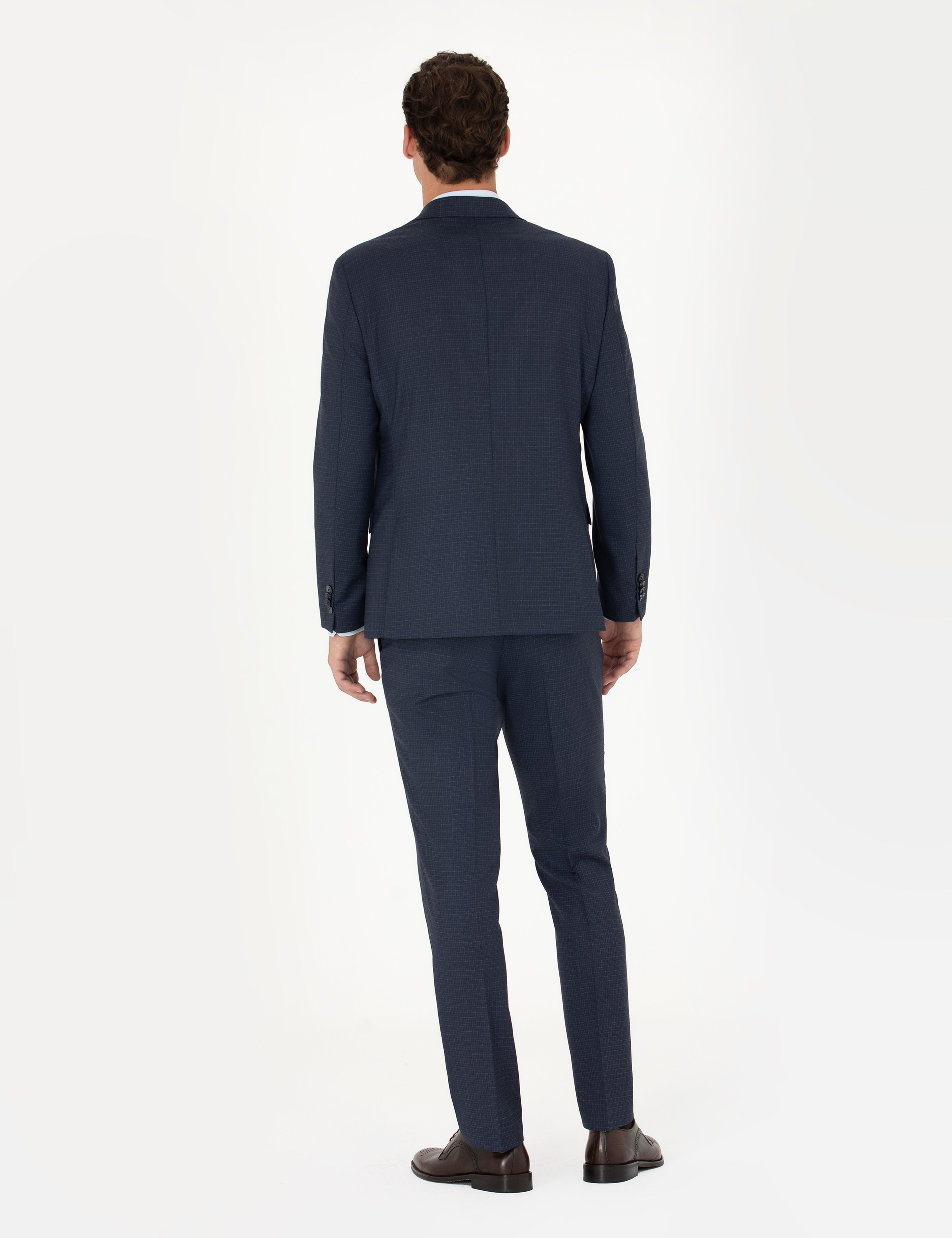 Lacivert Slim Fit Yün Takım Elbise