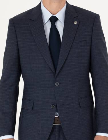 Lacivert Slim Fit Yün Takım Elbise