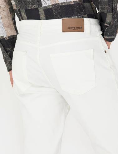 Ekru Slim Fit Jean Pantolon