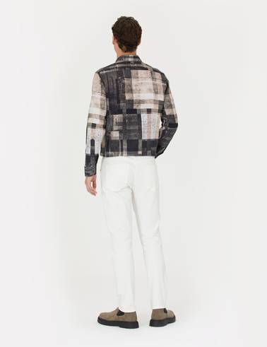Ekru Slim Fit Jean Pantolon