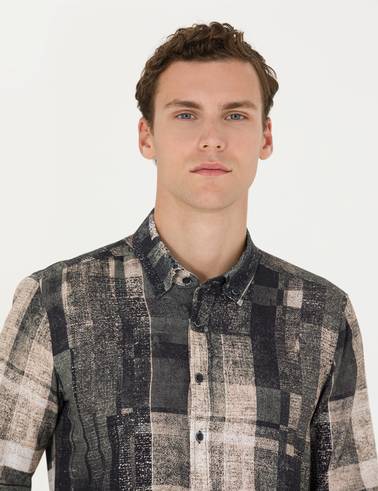 Siyah Slim Fit Uzun Kollu Gömlek