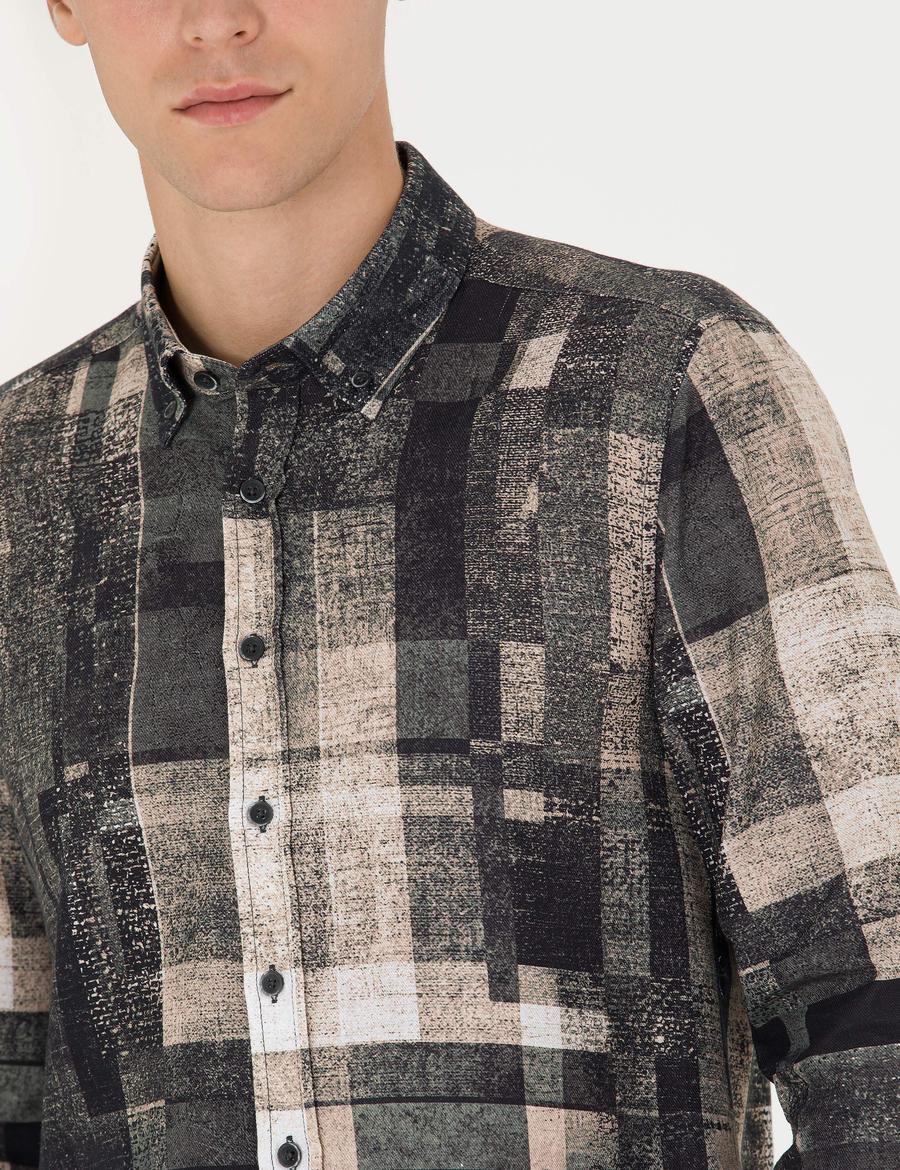 Siyah Slim Fit Uzun Kollu Gömlek