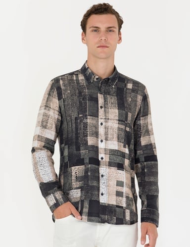 Siyah Slim Fit Uzun Kollu Gömlek