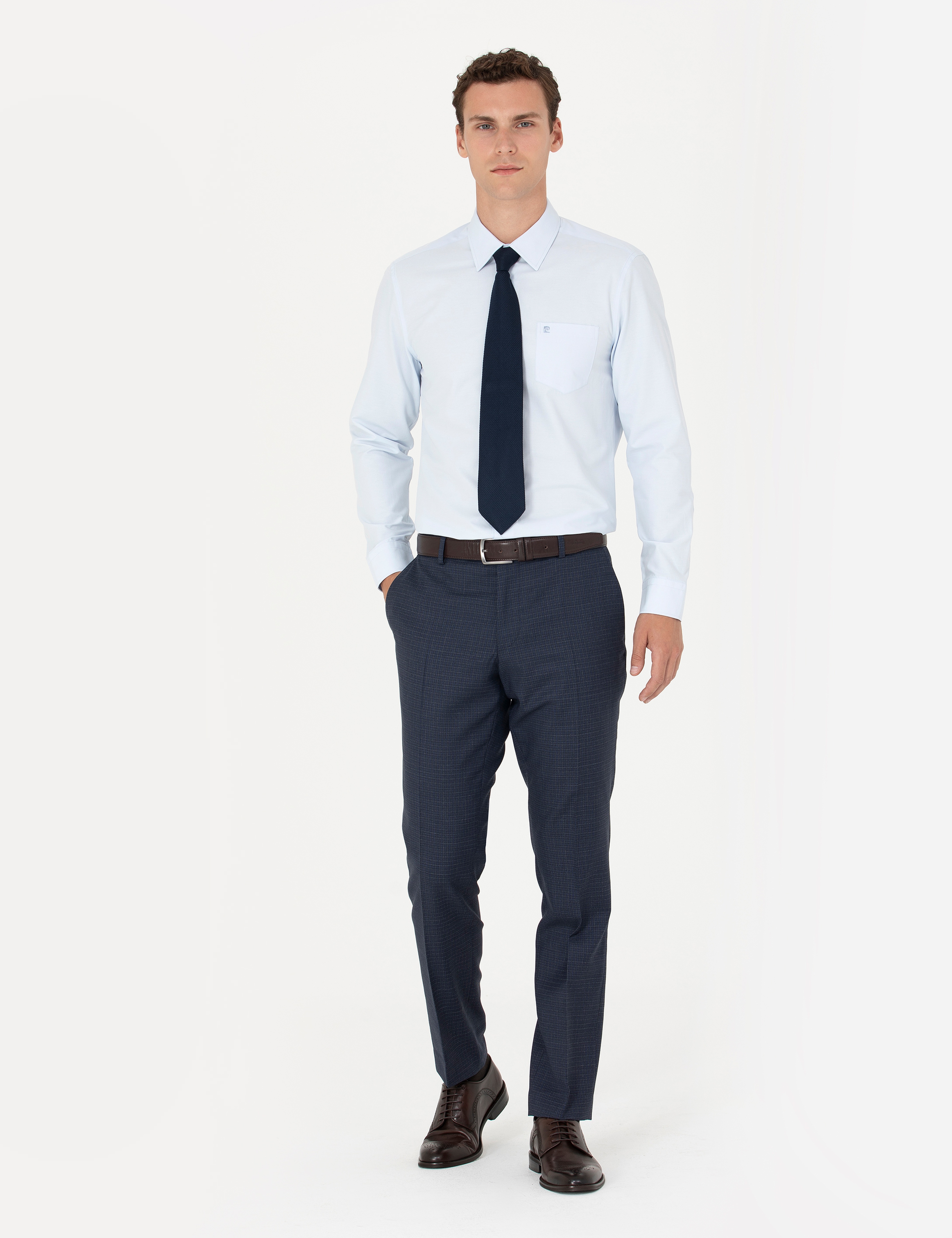 Açık Mavi Regular Fit Uzun Kollu Basic Gömlek - Image 4