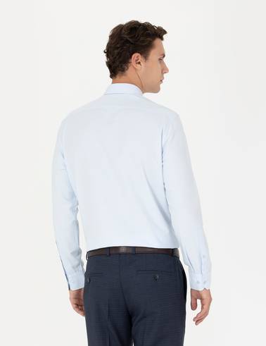 Açık Mavi Regular Fit Uzun Kollu Basic Gömlek