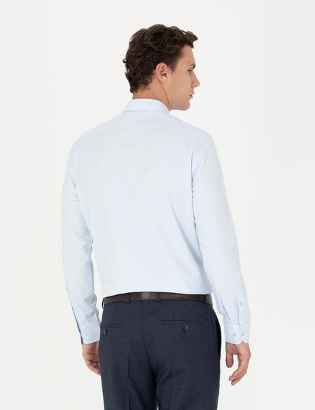 Açık Mavi Regular Fit Uzun Kollu Basic Gömlek - 50277763016