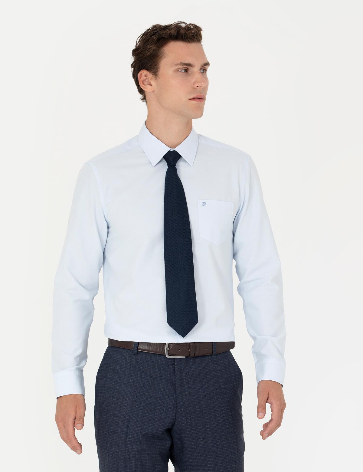 Açık Mavi Regular Fit Uzun Kollu Basic Gömlek - 50277763016