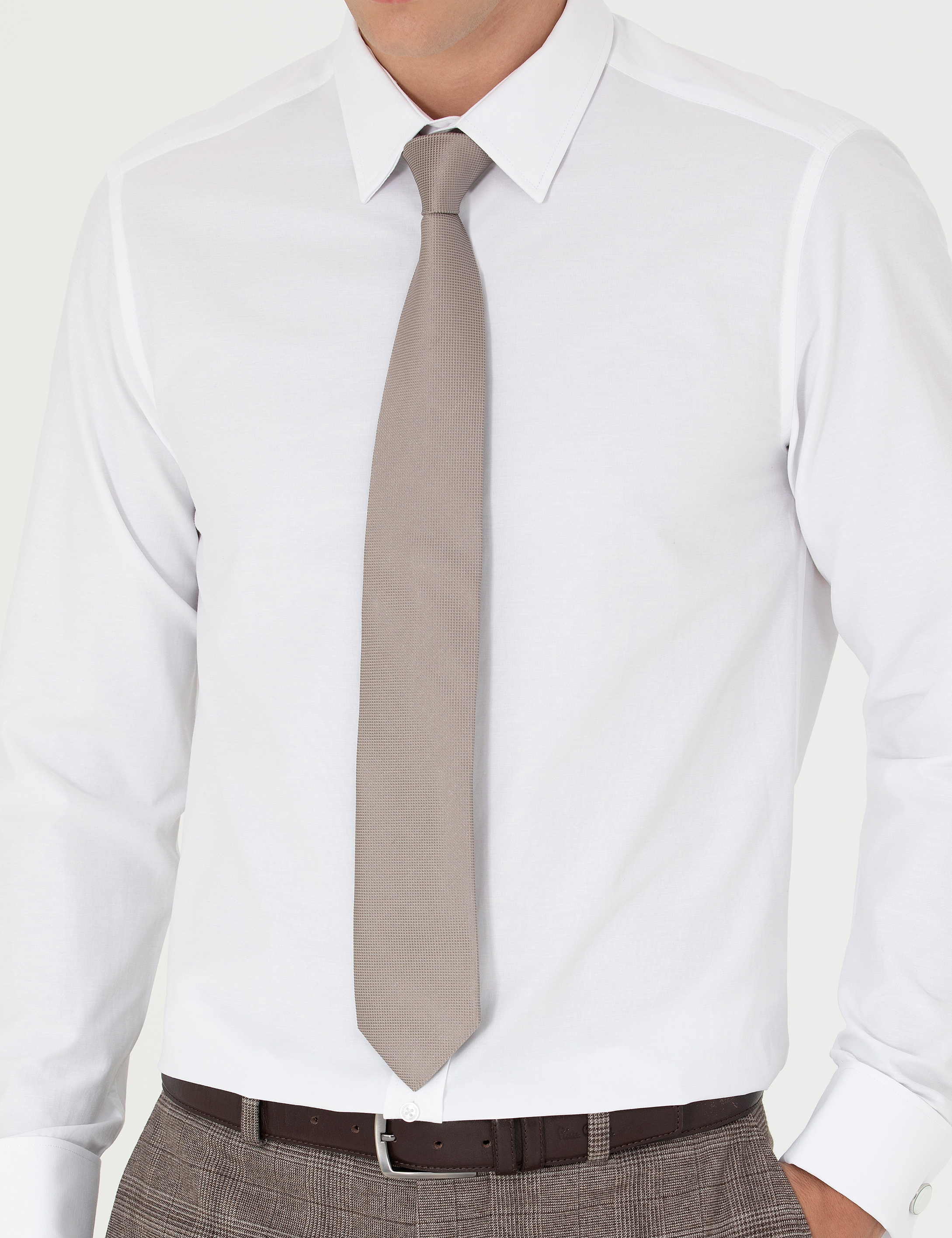 Pierre Cardin Beyaz Slim Fit Uzun Kollu Basic Gömlek görsel 6