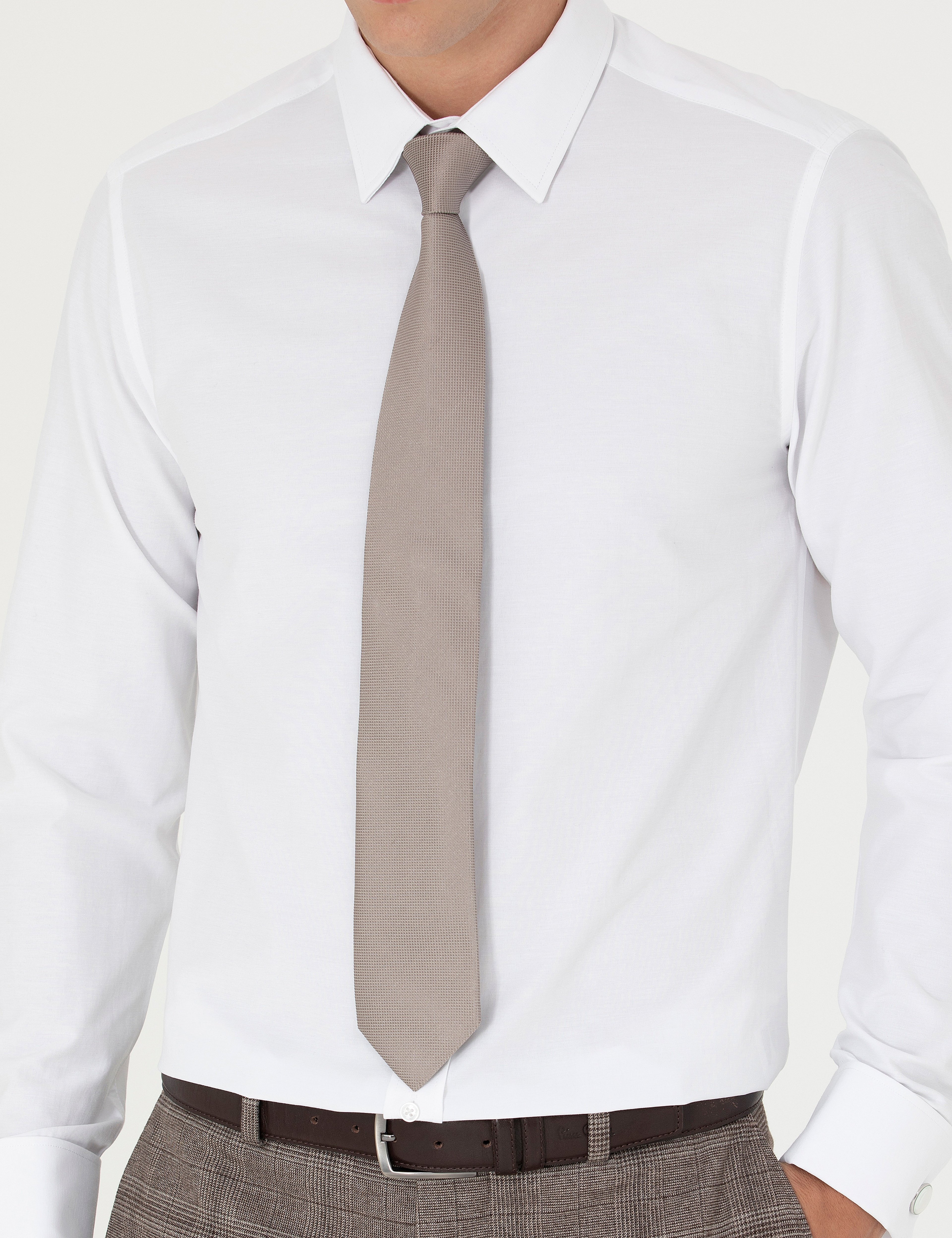 Beyaz Slim Fit Uzun Kollu Basic Gömlek