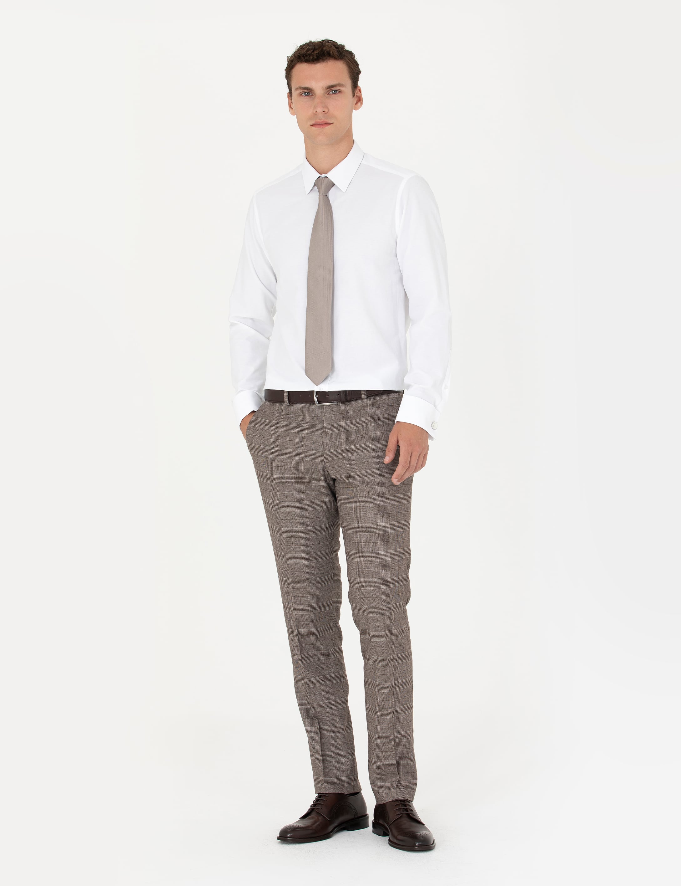 Pierre Cardin Beyaz Slim Fit Uzun Kollu Basic Gömlek görsel 4
