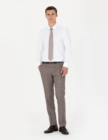 Beyaz Slim Fit Uzun Kollu Basic Gömlek