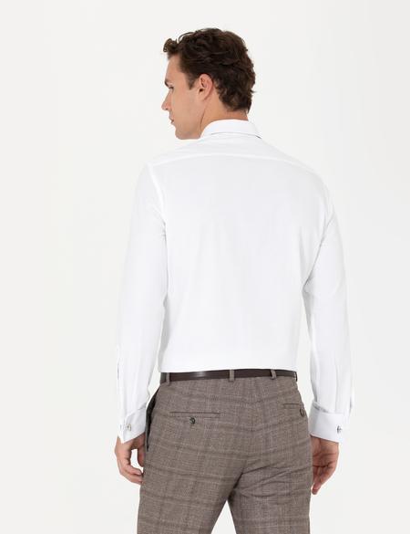 Beyaz Slim Fit Uzun Kollu Basic Gömlek - 50277780006