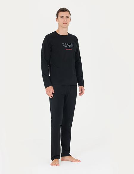 Siyah Uzunkol Pijama Takımı - 50284149001