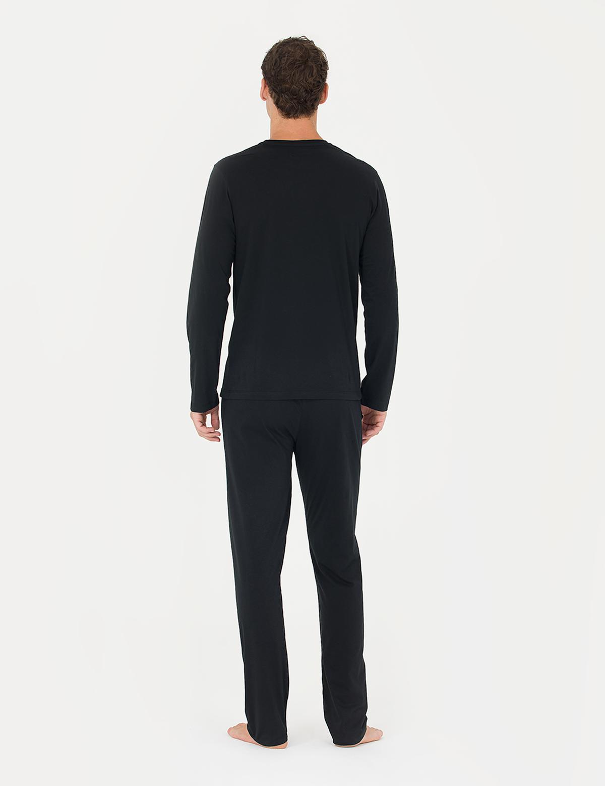 Siyah Uzunkol Pijama Takımı - 50284149001