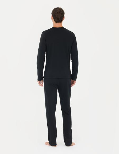 Siyah Uzunkol Pijama Takımı - 50284149001