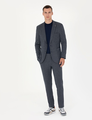Lacivert Ekstra Slim Fit Spor Takım Elbise