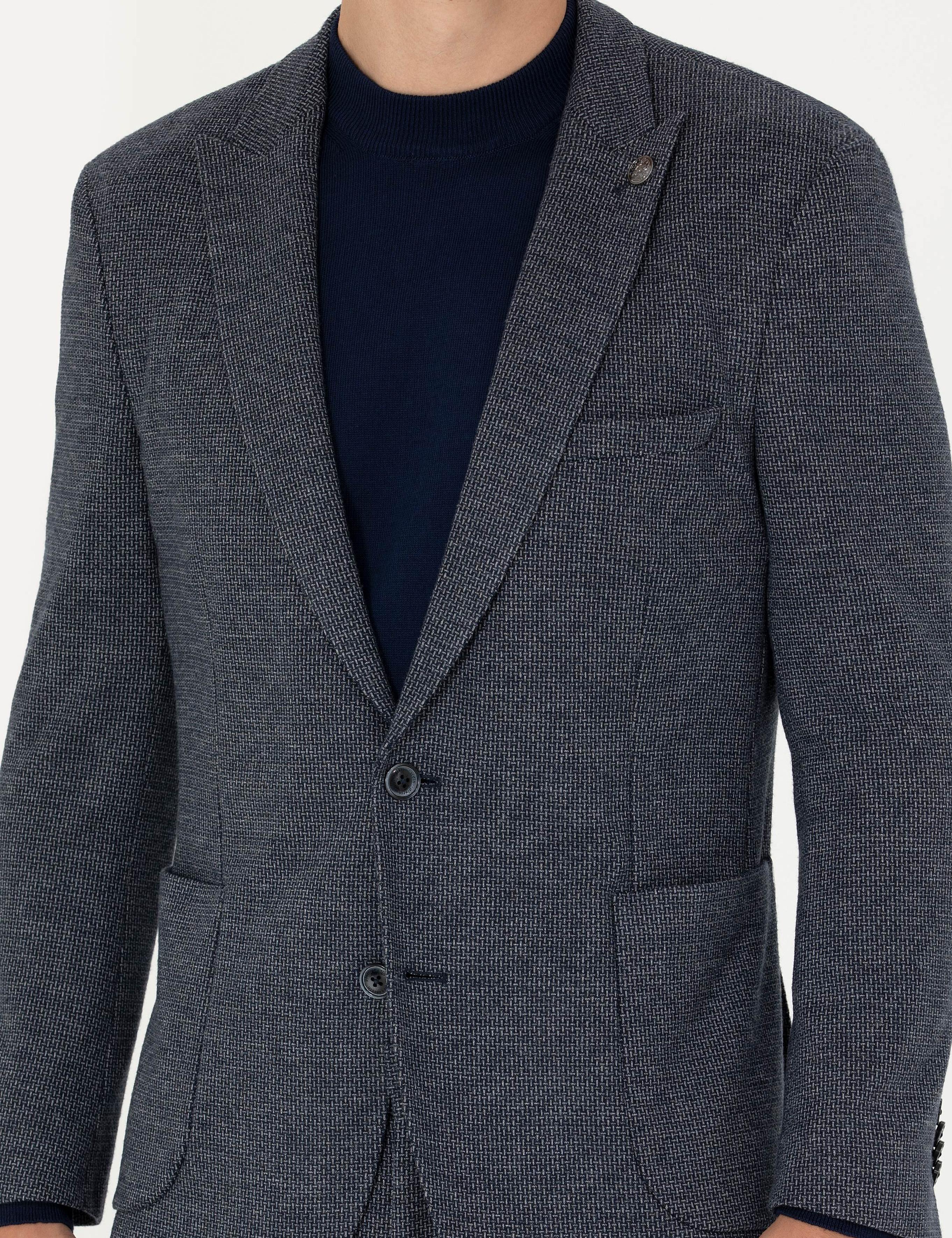 Lacivert Ekstra Slim Fit Spor Takım Elbise