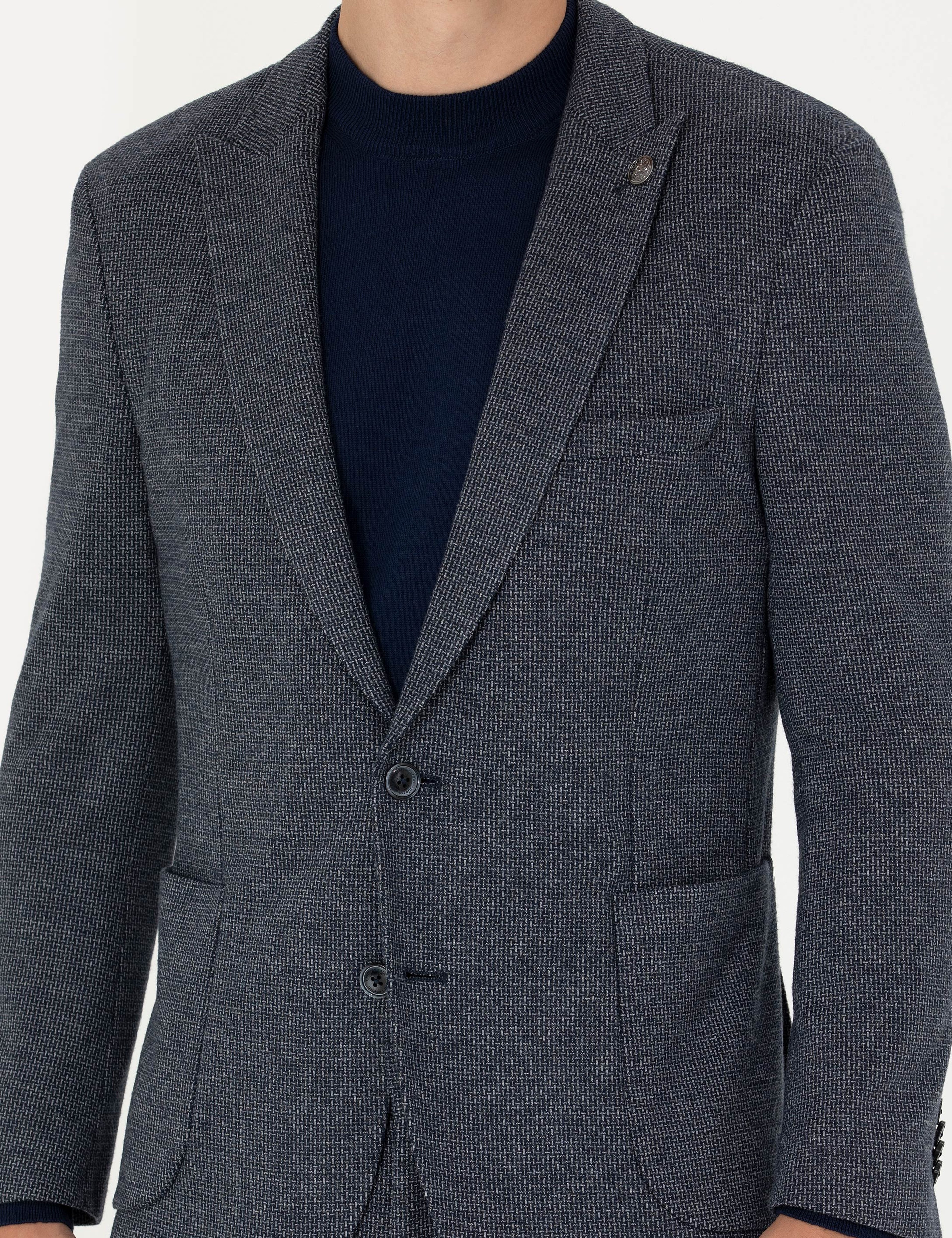 Lacivert Ekstra Slim Fit Spor Takım Elbise