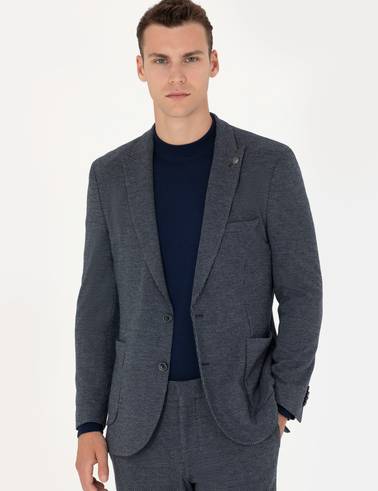 Lacivert Ekstra Slim Fit Spor Takım Elbise