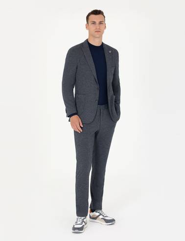 Lacivert Ekstra Slim Fit Spor Takım Elbise
