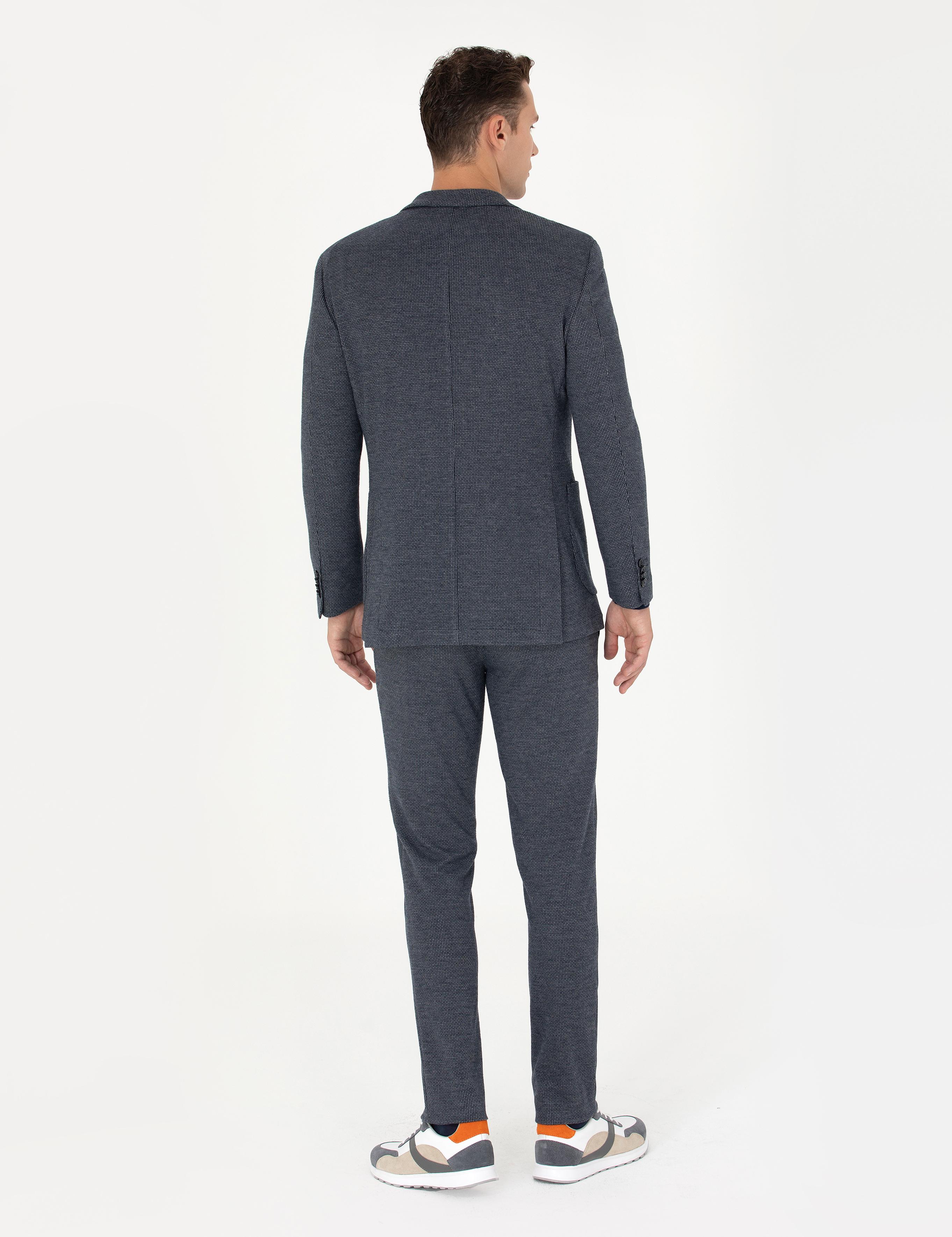 Lacivert Ekstra Slim Fit Spor Takım Elbise