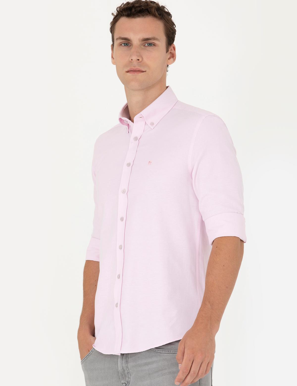 Pembe Slim Fit Uzun Kollu Gömlek - 50275815047