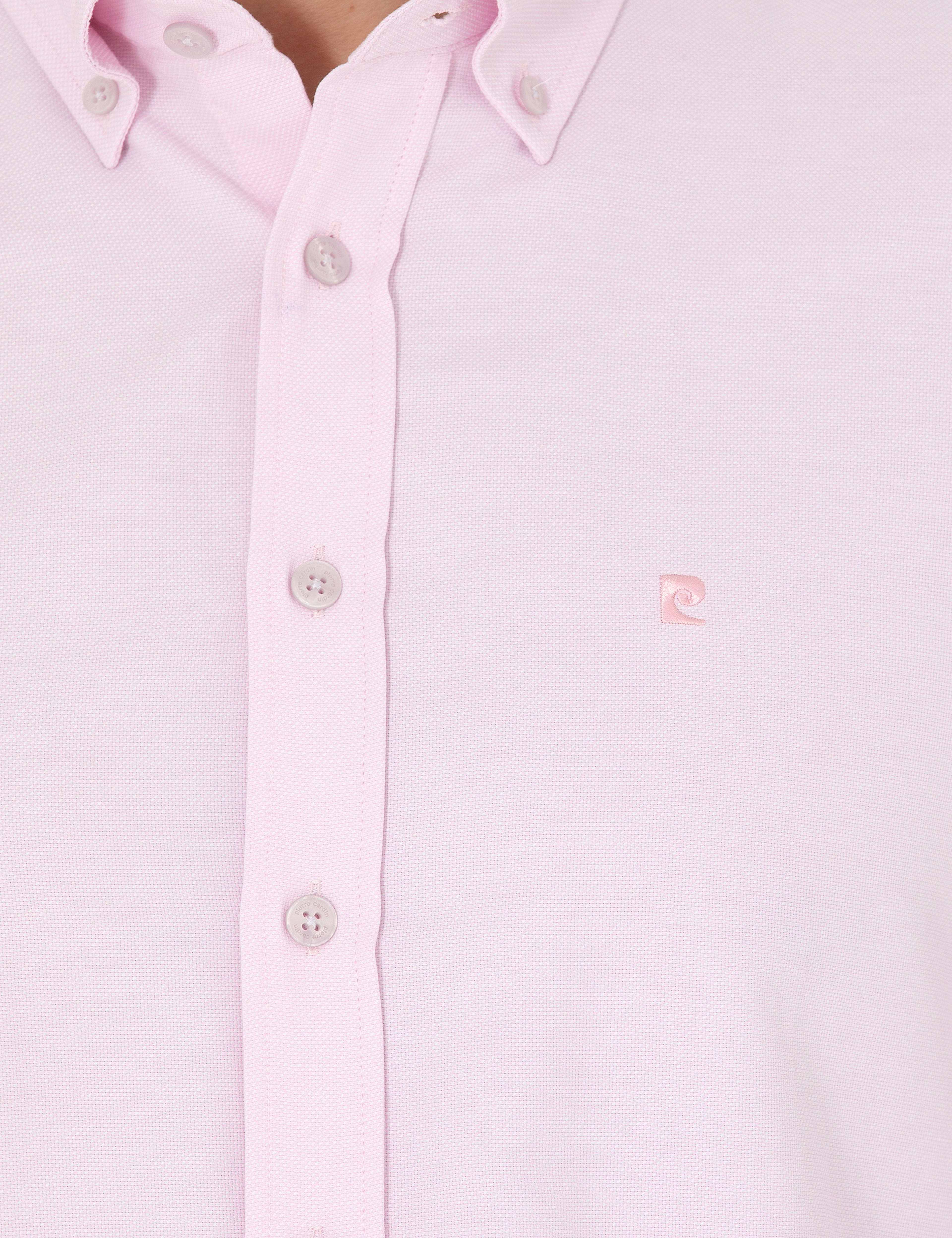 Pembe Slim Fit Uzun Kollu Gömlek - Image 7