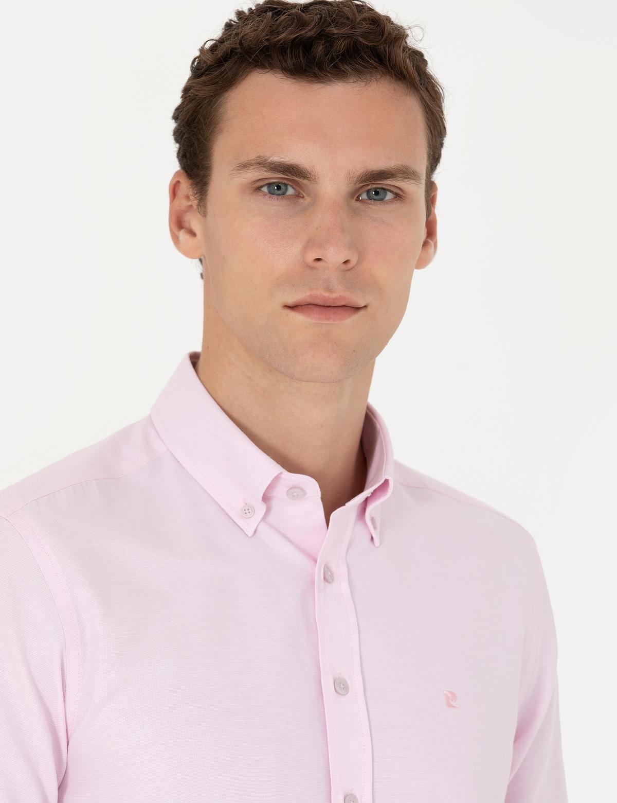 Pembe Slim Fit Uzun Kollu Gömlek - 50275815047