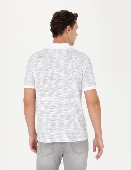 Beyaz Regular Fit Polo Yaka Tişört - 50273576002