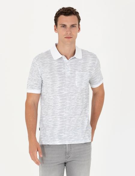 Beyaz Regular Fit Polo Yaka Tişört - 50273576002