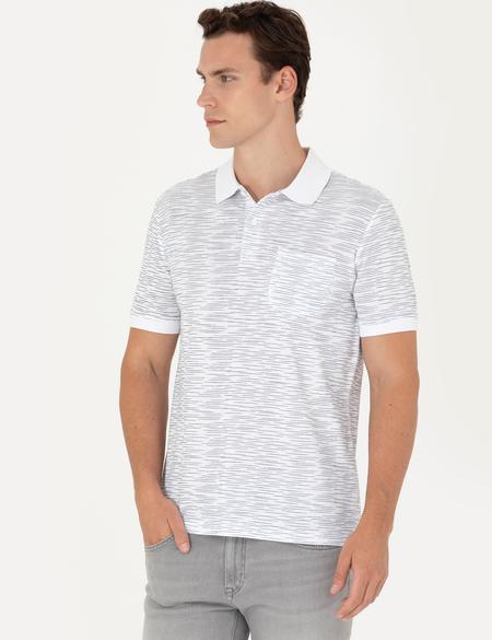 Beyaz Regular Fit Polo Yaka Tişört - 50273576002