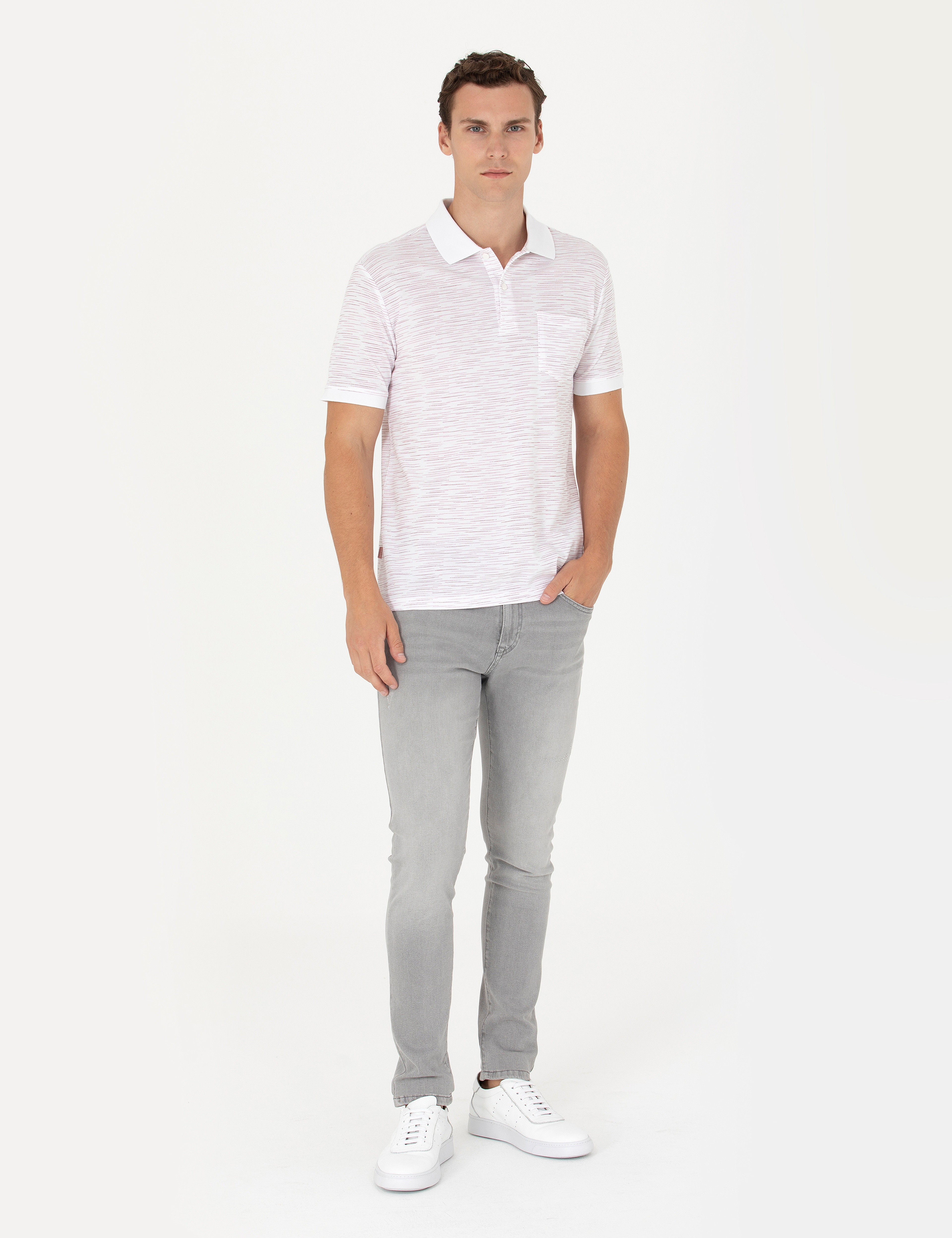 Ekru Regular Fit Polo Yaka Tişört - Image 4