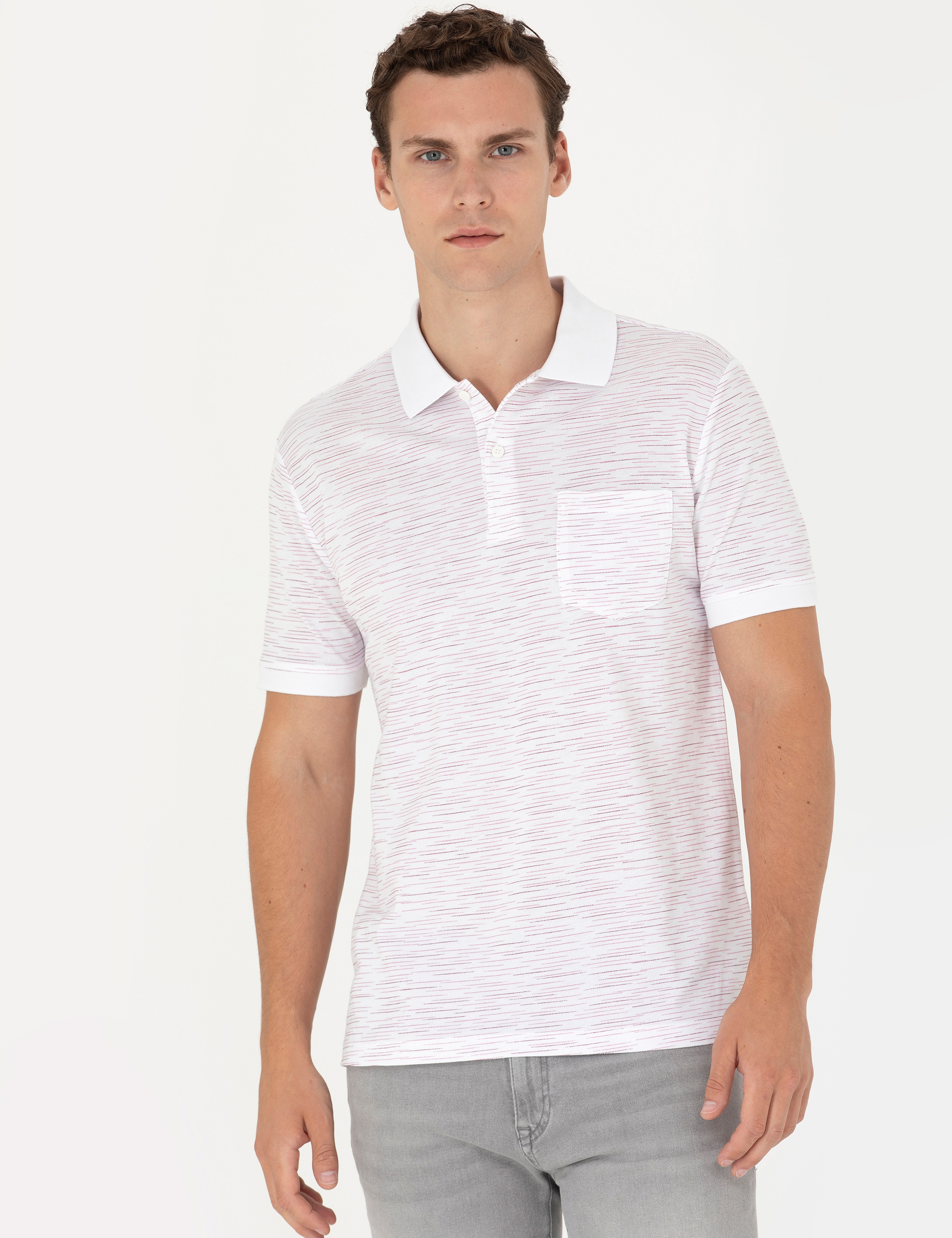 Ekru Regular Fit Polo Yaka Tişört