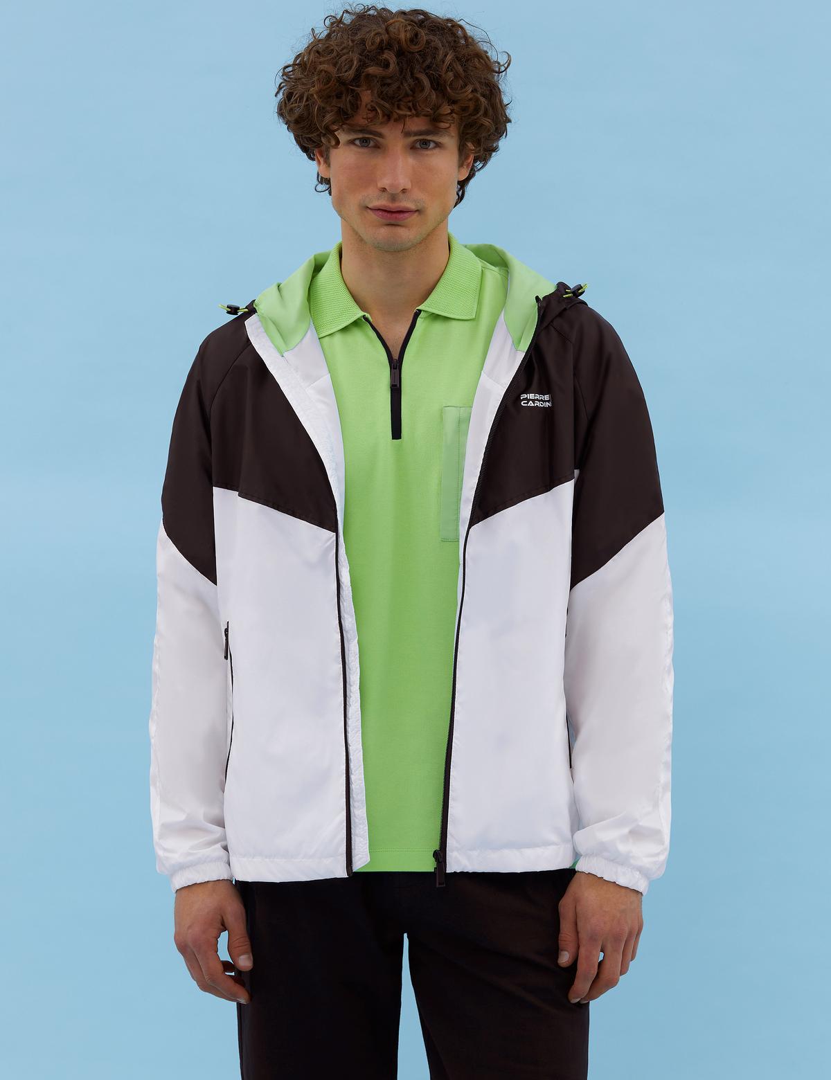 Yeşil Slim Fit Fermuarlı Polo Yaka Tişört - 50263936057