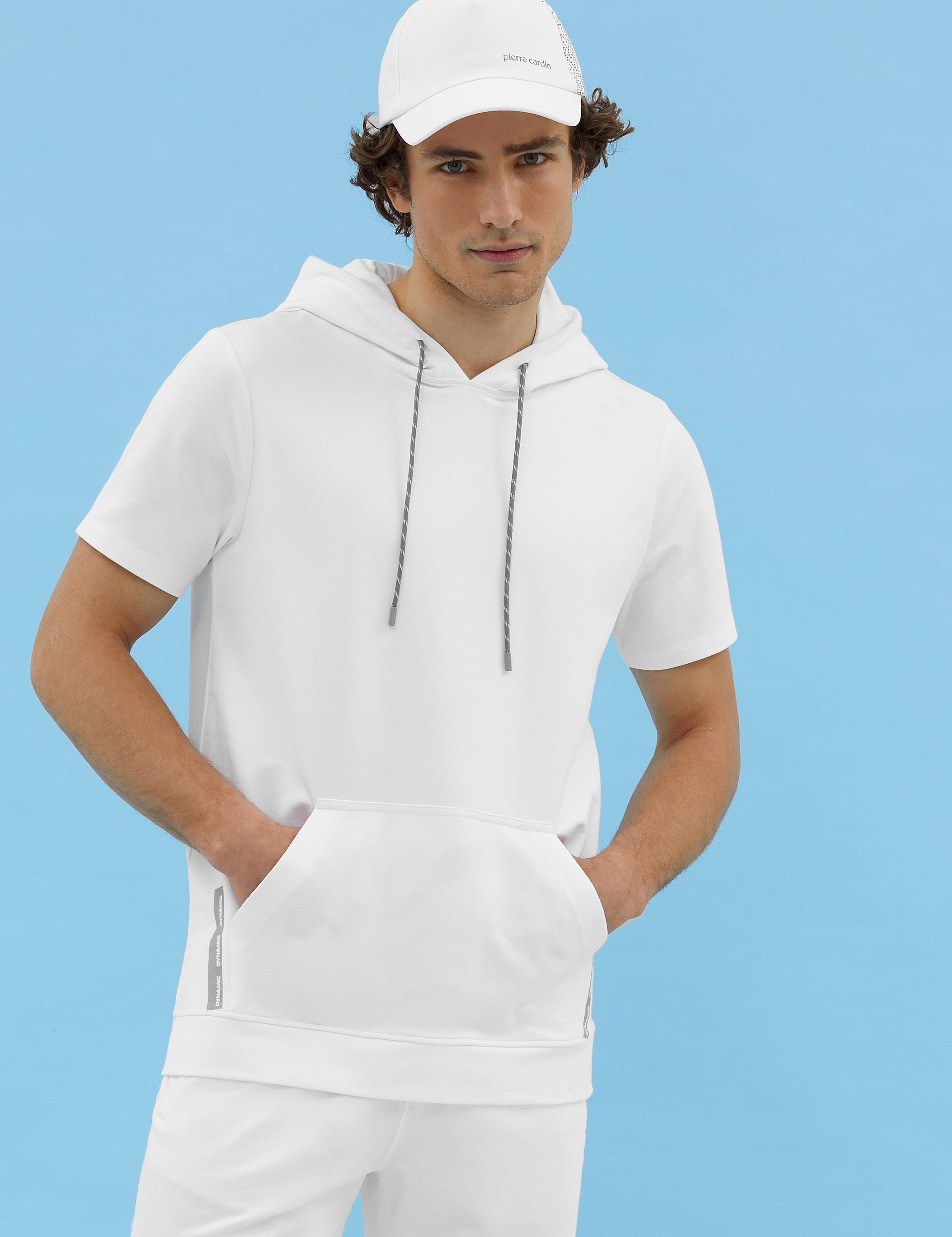 Ekru Regular Fit Kapüşonlu Tişört - Image 1