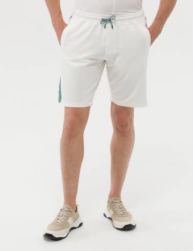 Ekru Slim Fit Örme Şort
