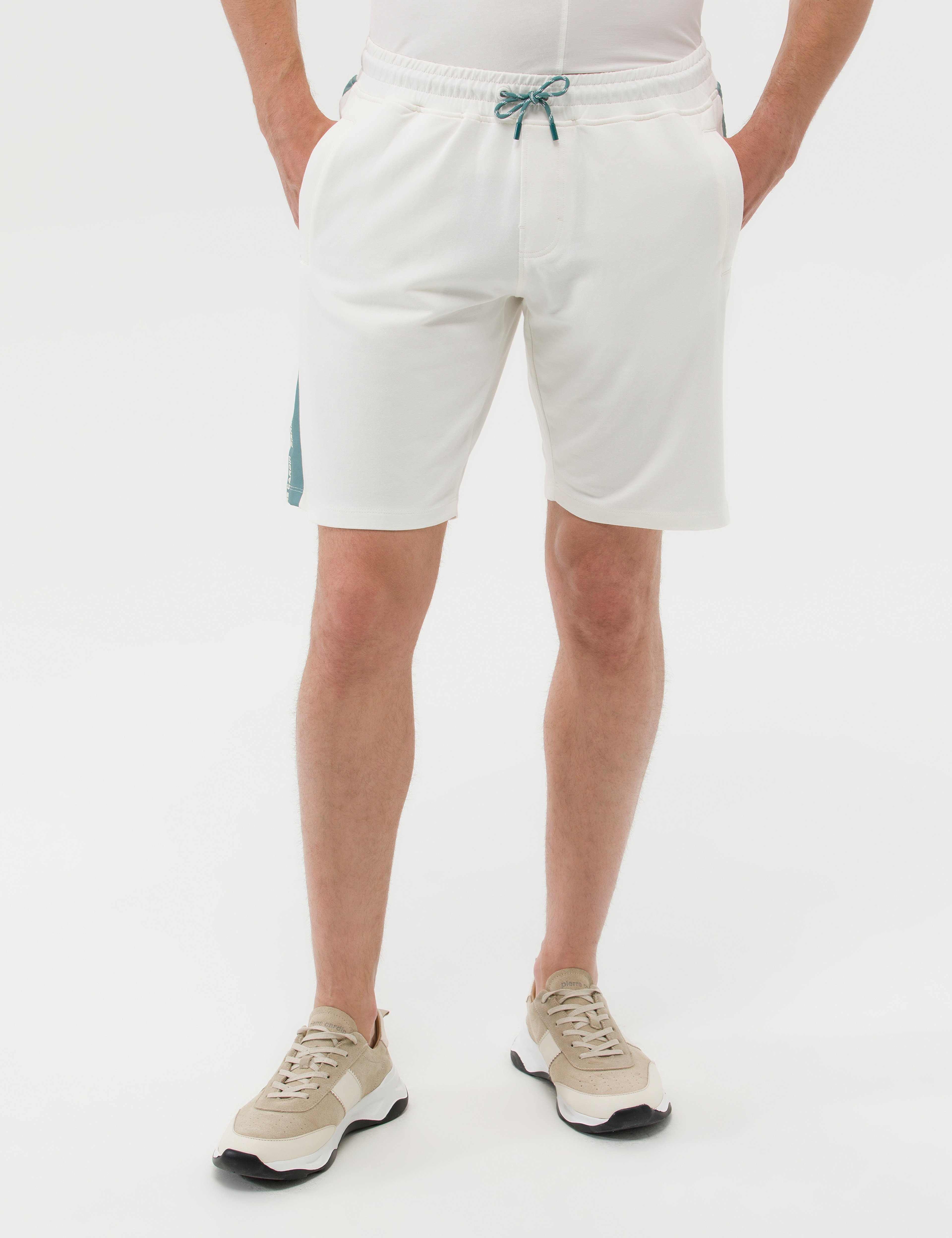 Ekru Slim Fit Örme Şort