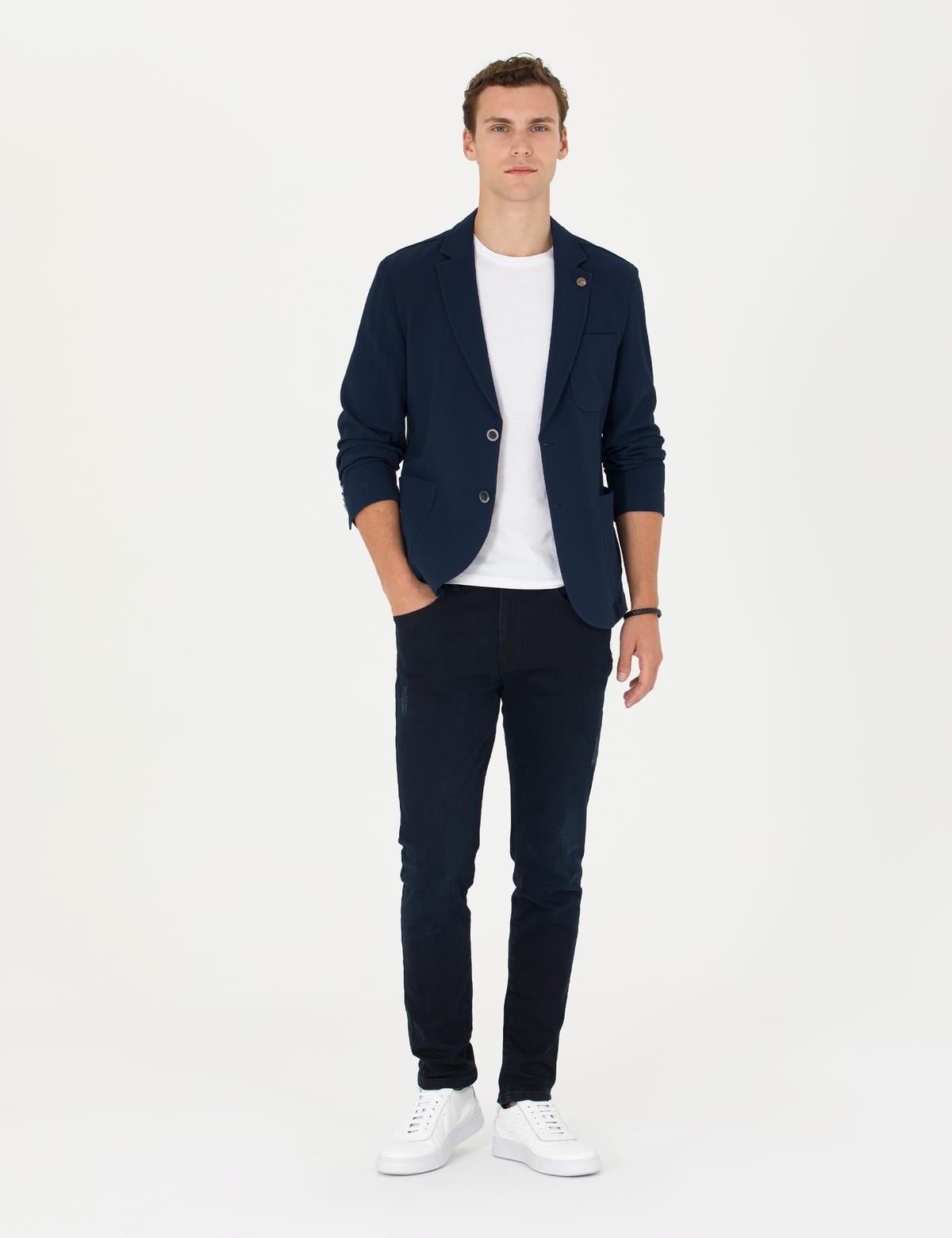 Lacivert Ekstra Slim Fit Blazer Ceket - 50269735011