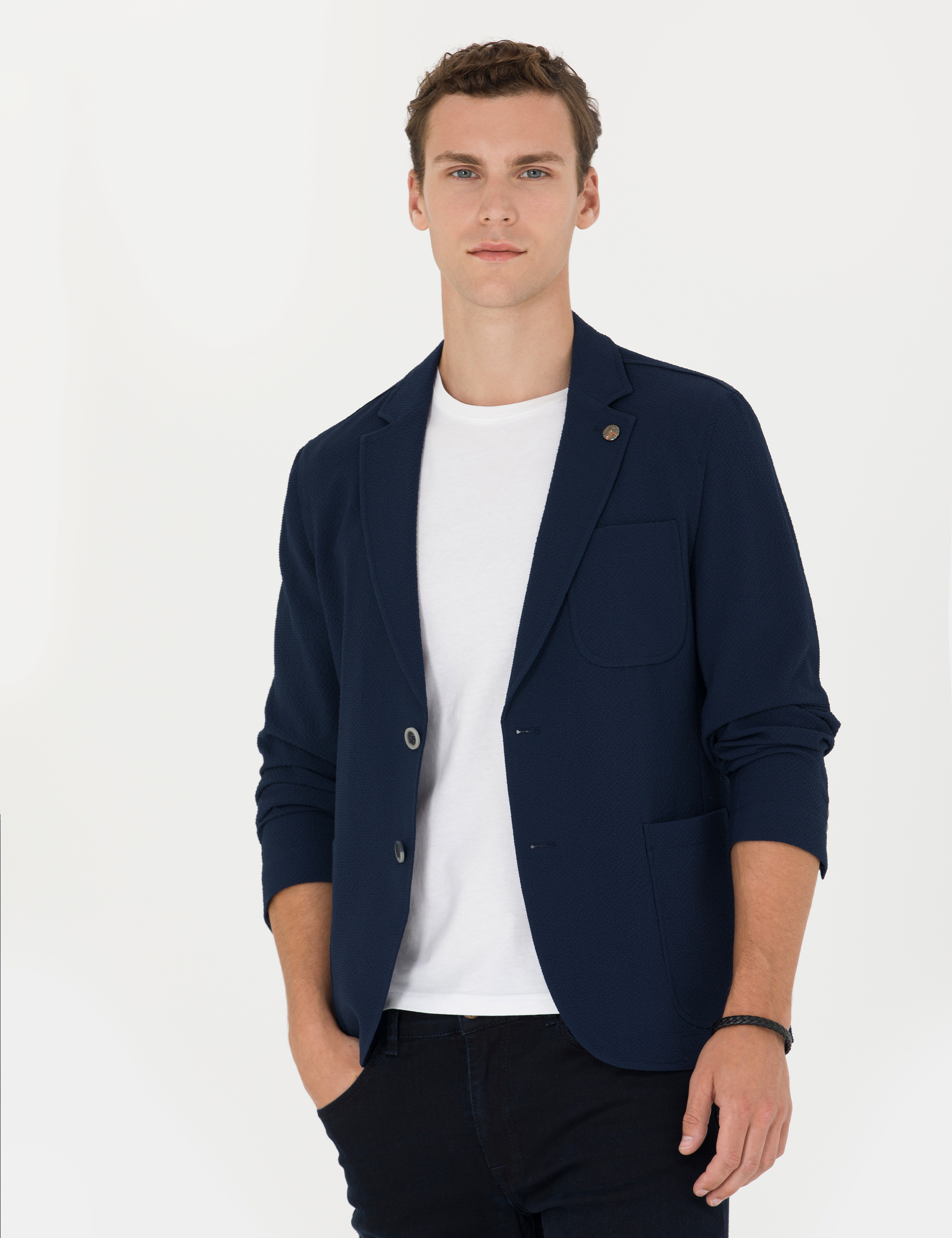 Lacivert Ekstra Slim Fit Blazer Ceket - Image 3